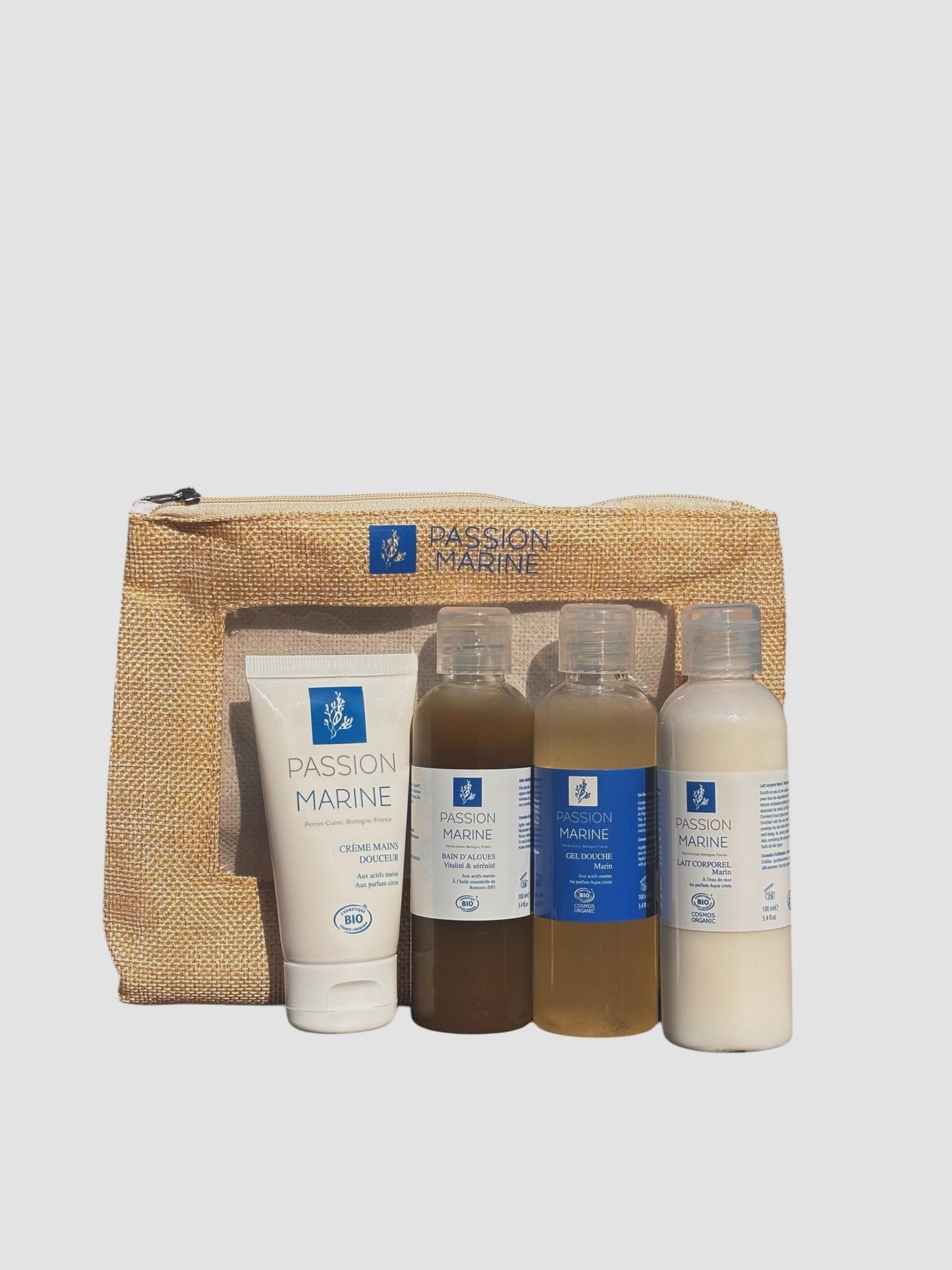 Coffret Soin Marin Mains : Lait Corps, Bain d'algues, Gel douche et crème mains